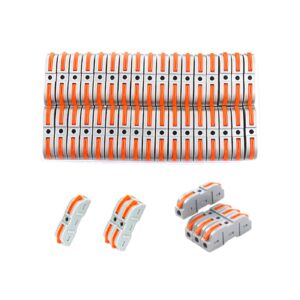 Set 36 conectori cablu cu parghie rapida, policarbonat, 1 cale, gri/portocaliu - COBI SMART®