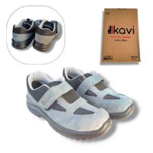 Incaltaminte de lucru nr. 41 Kavi S1 SR, din piele intoarsa, cu bombeu metalic, culoare gri, pentru uz industrial - COBI SMART®