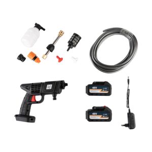 Pistol de spalat cu presiune, 500 W, 30 bari, 3 moduri, include 2 acumulatori 48V, duze, lance, furtun, recipient spuma, filtru - COBI SMART®