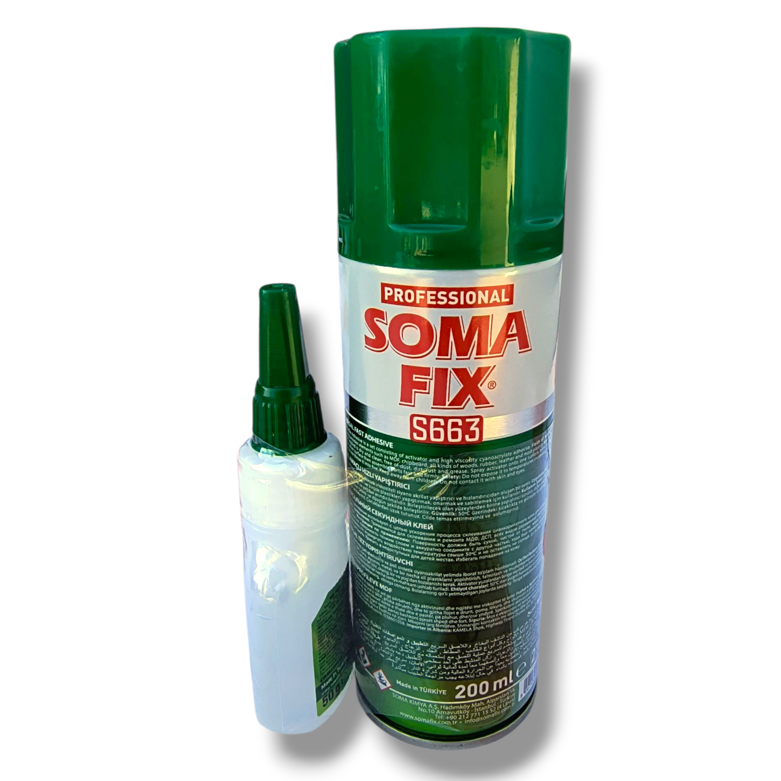 Adeziv universal rapid SOMAFIX S665, activator 400 ml, lipici cianoacrilat 100 g, pentru MDF, lemn, plastic si ceramica - COBI SMART® Adeziv universal rapid SOMAFIX S665, activator 400 ml, lipici cianoacrilat 100 g, pentru MDF, lemn, plastic si ceramica - COBI SMART® - imagine 2