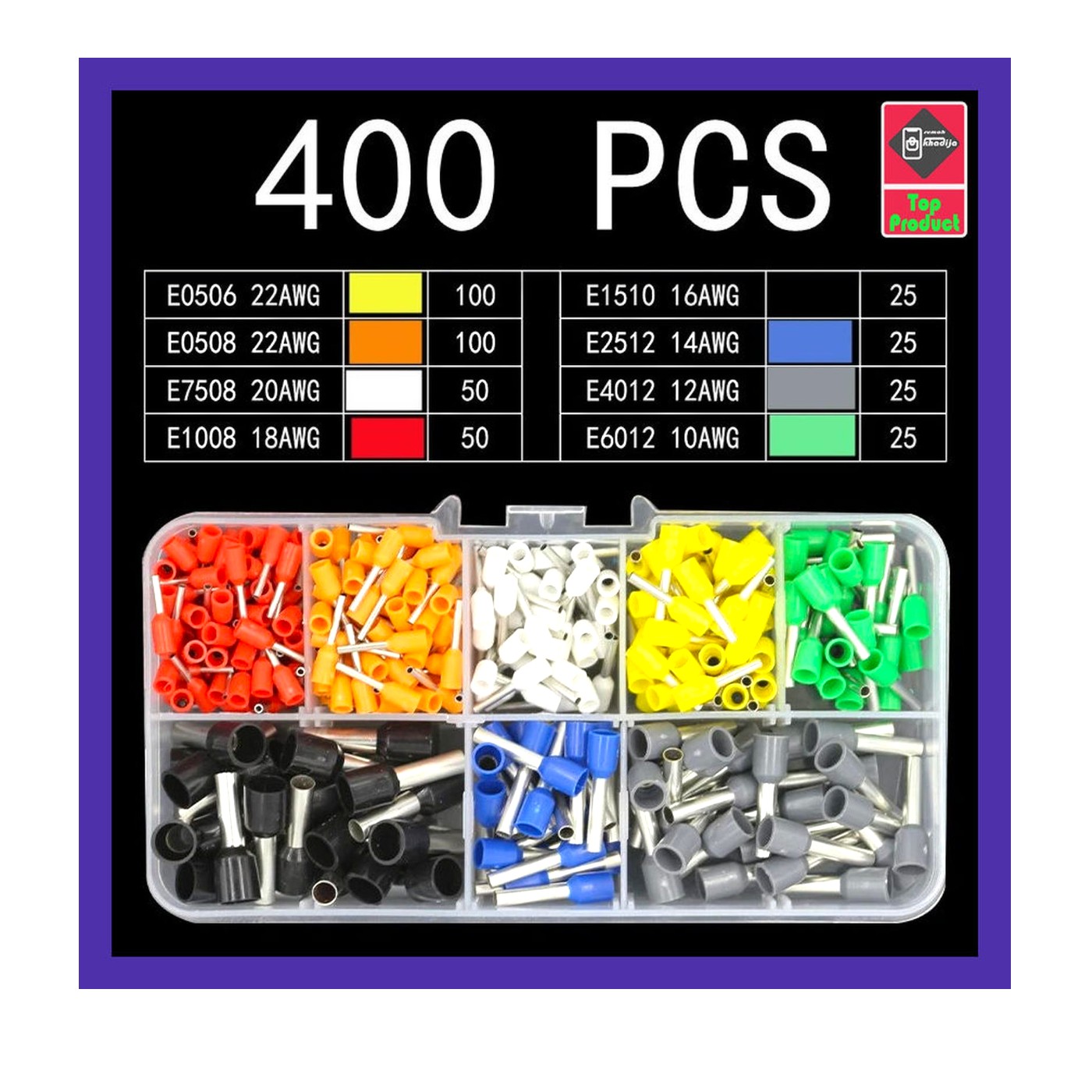 Set 400 terminale cu pini, 0.5–6 mm², PVC+alama, 8 dimensiuni diferite - COBI SMART® Set 400 terminale cu pini, 0.5–6 mm², PVC+alama, 8 dimensiuni diferite - COBI SMART® - imagine 5