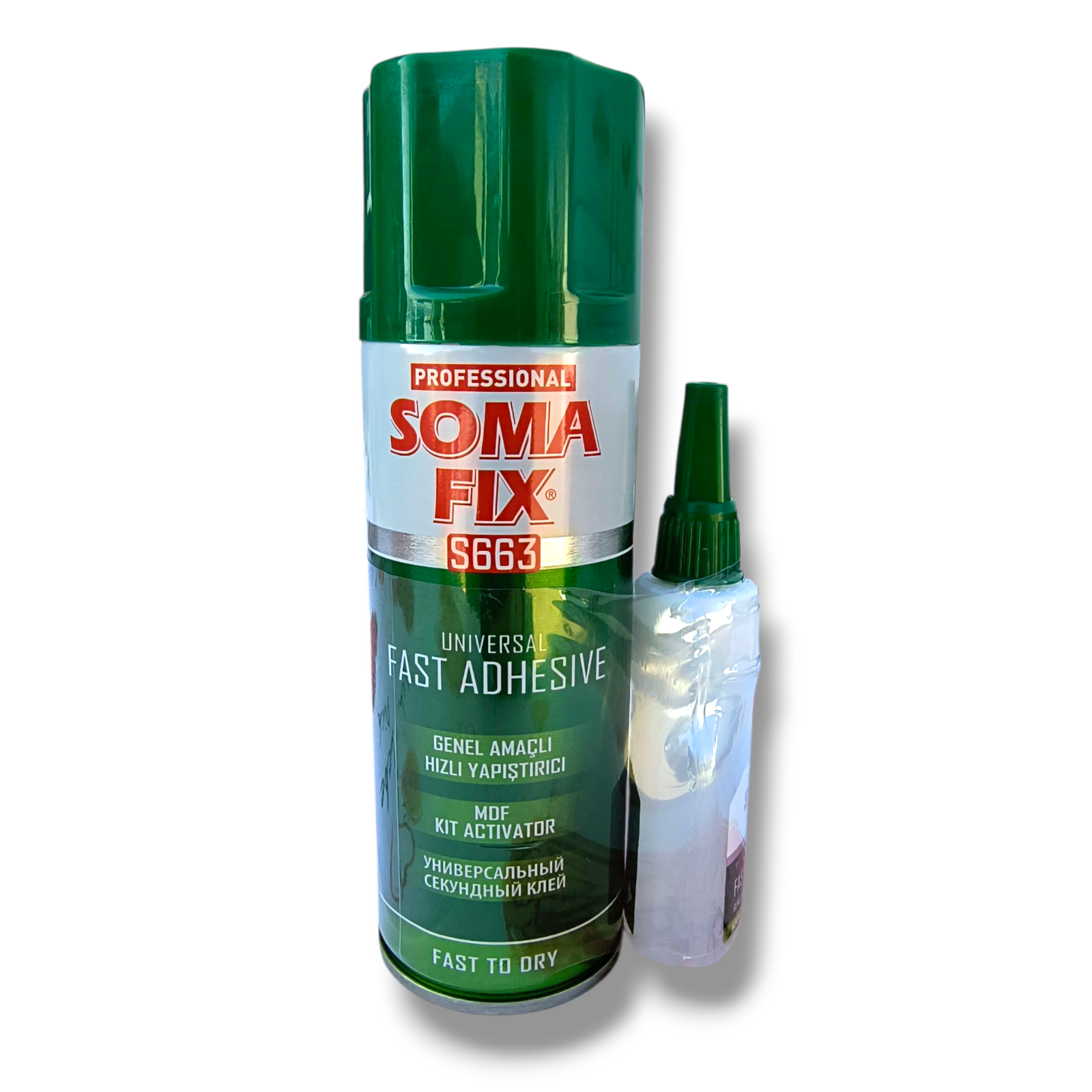 Adeziv universal rapid SOMAFIX S665, activator 400 ml, lipici cianoacrilat 100 g, pentru MDF, lemn, plastic si ceramica - COBI SMART® Adeziv universal rapid SOMAFIX S665, activator 400 ml, lipici cianoacrilat 100 g, pentru MDF, lemn, plastic si ceramica - COBI SMART®