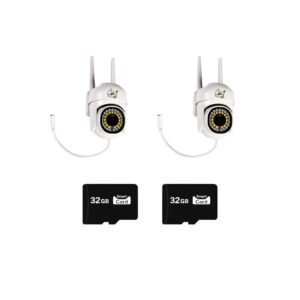 Set 2 camere de supraveghere 8161QJ, Wifi IP, rotatie 355 Grade, include 2 carduri de memorie 32 GB - COBI SMART®