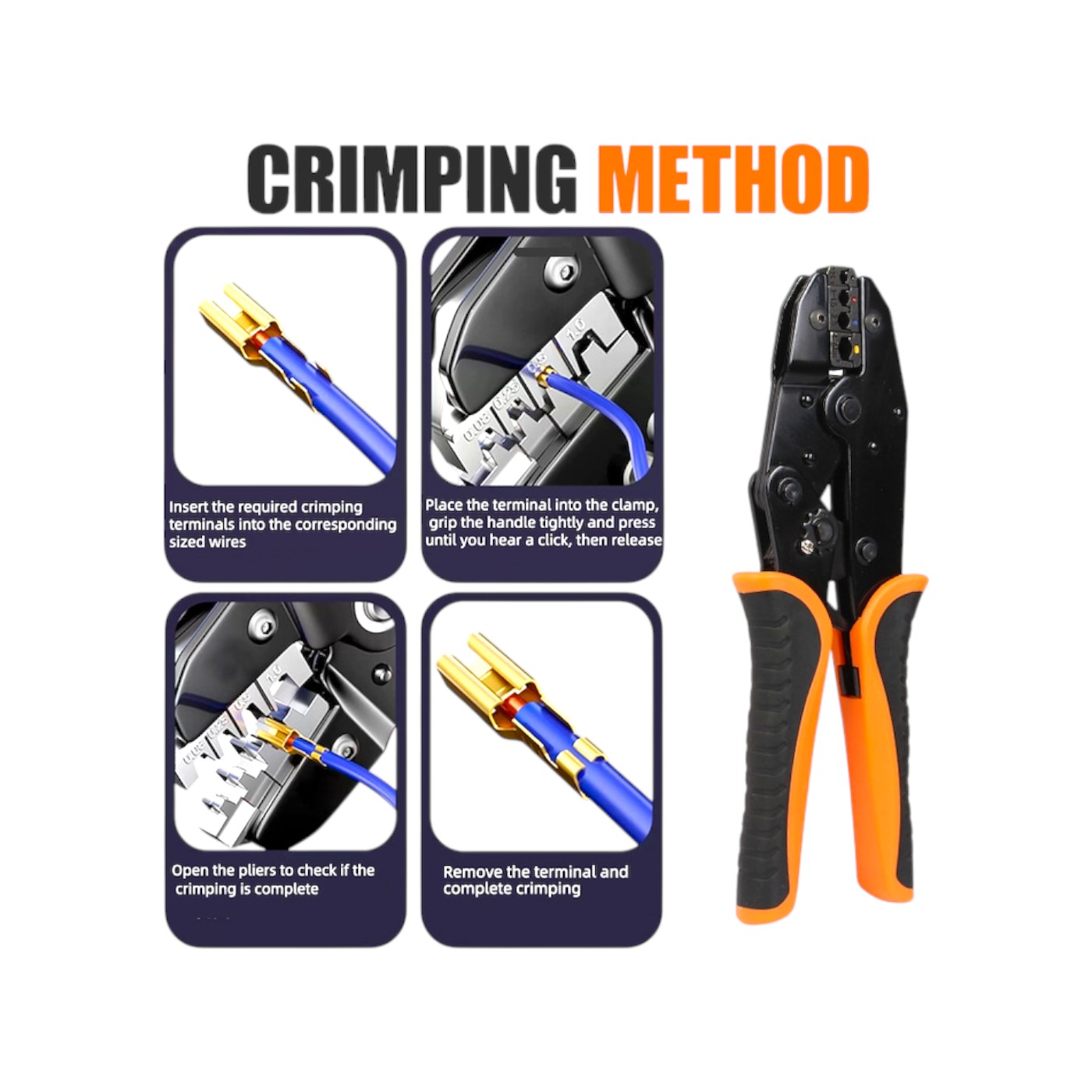 Set cleste de sertizare VK cu dezizolator de cabluri, 0.5–10 mm², otel carbon 40Cr - COBI SMART® Set cleste de sertizare VK cu dezizolator de cabluri, 0.5–10 mm², otel carbon 40Cr - COBI SMART® - imagine 2