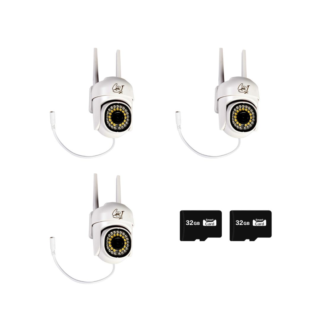 Set 3 camere de supraveghere JORTAN J-8170, Exterior, WiFi, Night Vision, include 2 carduri de memorie 32 GB - COBI SMART® Set 3 camere de supraveghere JORTAN J-8170, Exterior, WiFi, Night Vision, include 2 carduri de memorie 32 GB - COBI SMART®