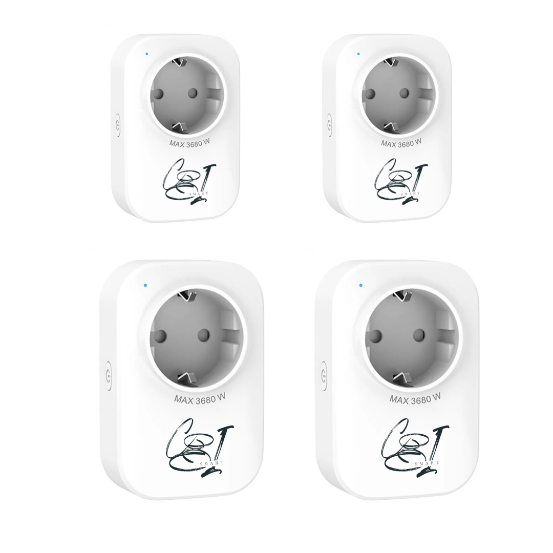 Set 4 x prize inteligente SMARTPLUG EA9 WiFi, 16A, 3680W, control Tuya, compatibila Google Assistant / Alexa, culoare alba - COBI SMART® 0a18dfafa9280603aa0fb5d1155fcb27