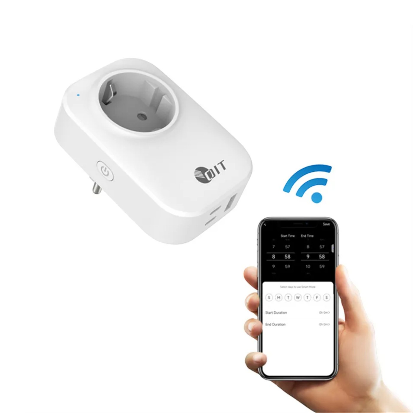 Set 6 x prize inteligente SMARTPLUG EA9 WiFi, 16A, 3680W, control Tuya, compatibila Google Assistant / Alexa, culoare alba - COBI SMART® 73516c6e74c711baf3099154490d3f00
