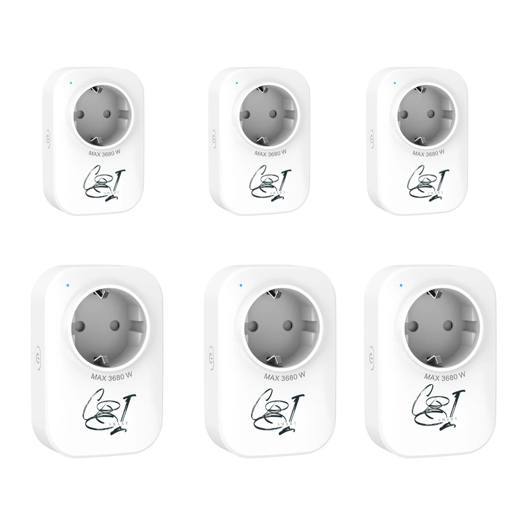 Set 6 x prize inteligente SMARTPLUG EA9 WiFi, 16A, 3680W, control Tuya, compatibila Google Assistant / Alexa, culoare alba - COBI SMART® 1bf447f821542ddab0db1e167a02ec9a