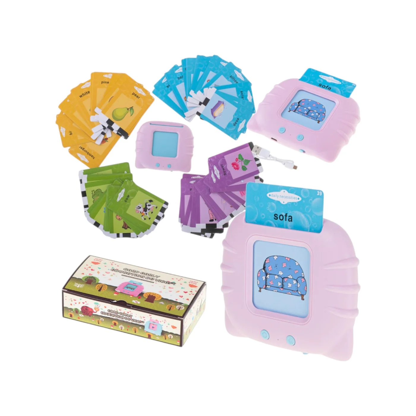 Joc educativ invatare engleza, cititor audio roz, 112 carduri, Plastic/Hartie, multicolor - COBI SMART® c74f366104853125343e5ec2256335c6