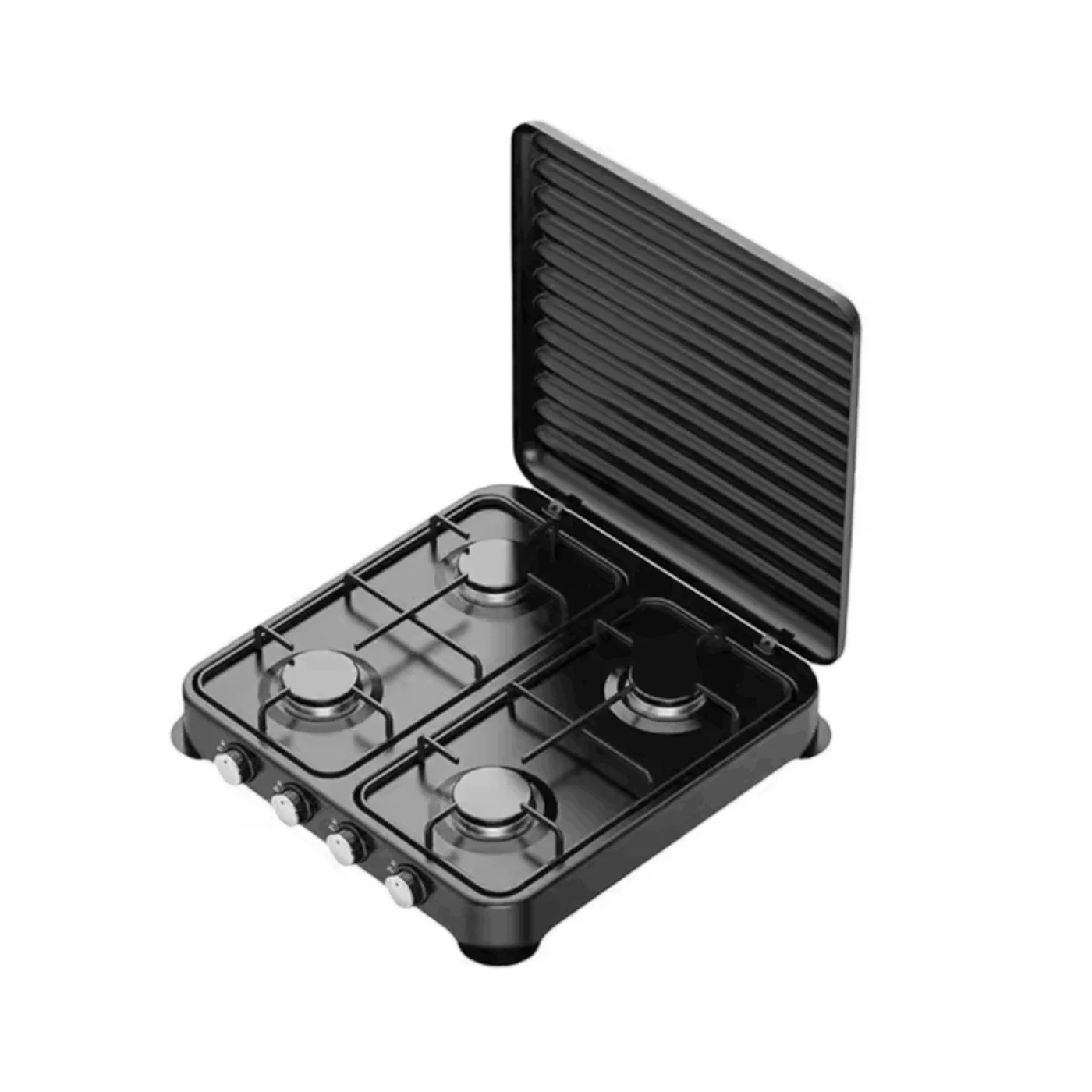 Aragaz plita cu 4 ochiuri cu capac, 4x2.2 kWh, otel carbon, negru - COBI SMART® 8c885dacf3e9d96ad0dbecbdcace9b94