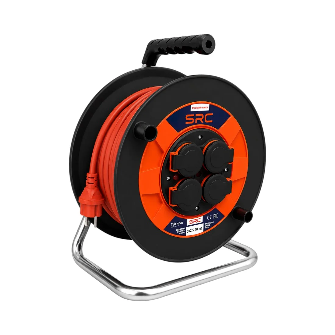 Prelungitor rola cu tambur 3x2.5 mm², 40 m, 4 prize, maner transport ergonomic - COBI SMART® 4b3ade42da13ec7baf3964c20ce50b81