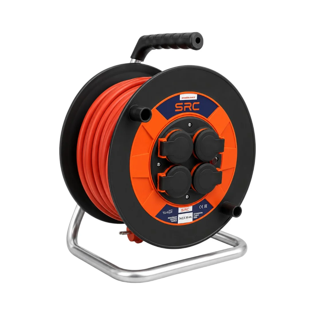 Prelungitor rola cu tambur 3x2.5 mm², 30 m, 4 prize, maner transport ergonomic - COBI SMART® c4911f0dc446a5bc3071c59a40fb611f