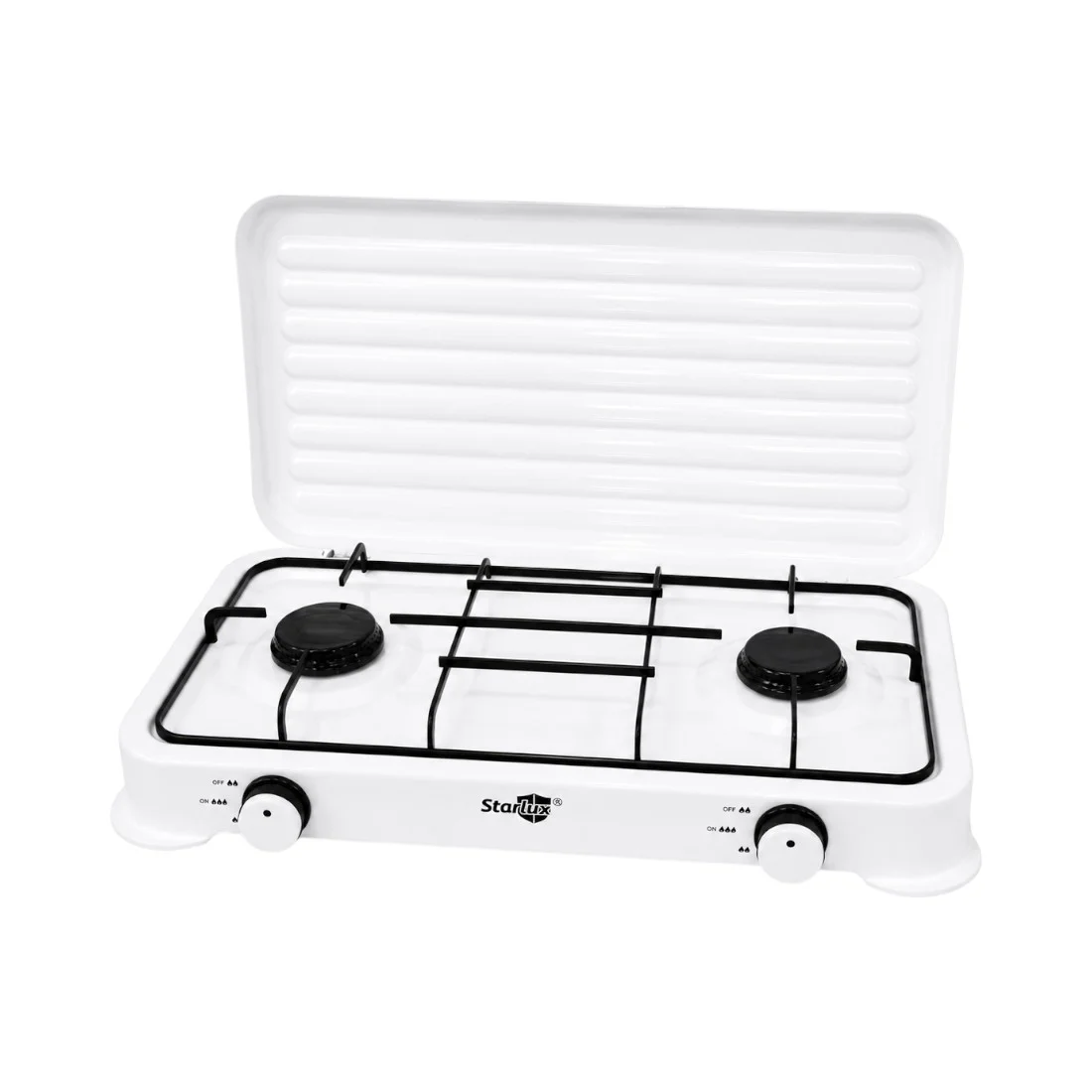 Aragaz plita cu 2 ochiuri Starlux, 34x60 cm, alimentare la butelie, alb - COBI SMART® 2b0e7af885344bcb9ce0f989d5778686