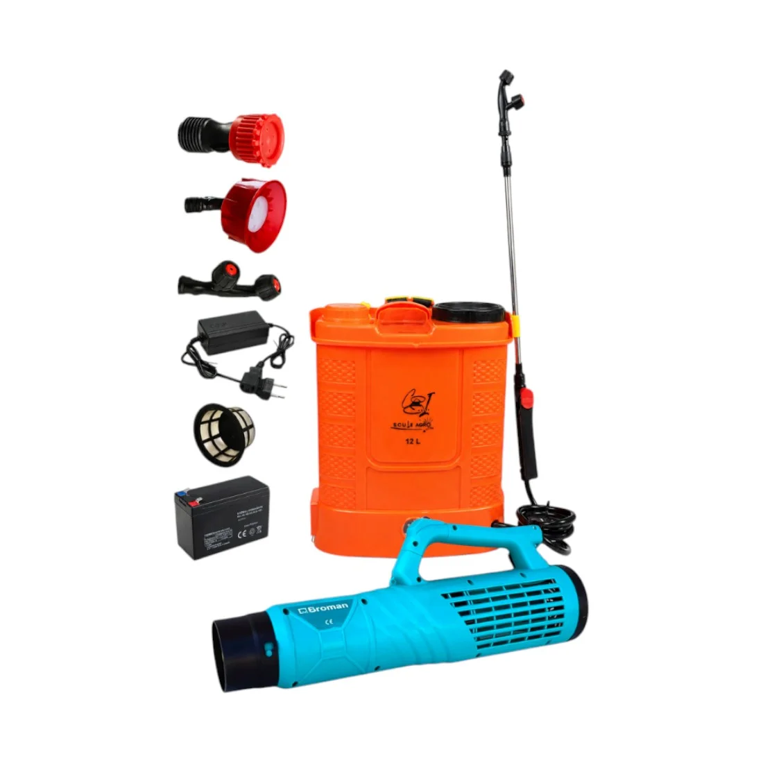Pachet pompa de stropit electrica, 12 L, acumulator, regulator presiune, include atomizor electric 90 W - COBI SMART® 813bcb425c8e554479591912b480301b