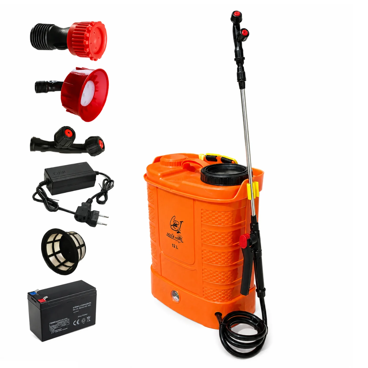 Pachet pompa de stropit electrica, 12 L, acumulator, regulator presiune, include atomizor electric 900 W - COBI SMART® b717ee0b931266b935edb2f3307648f5