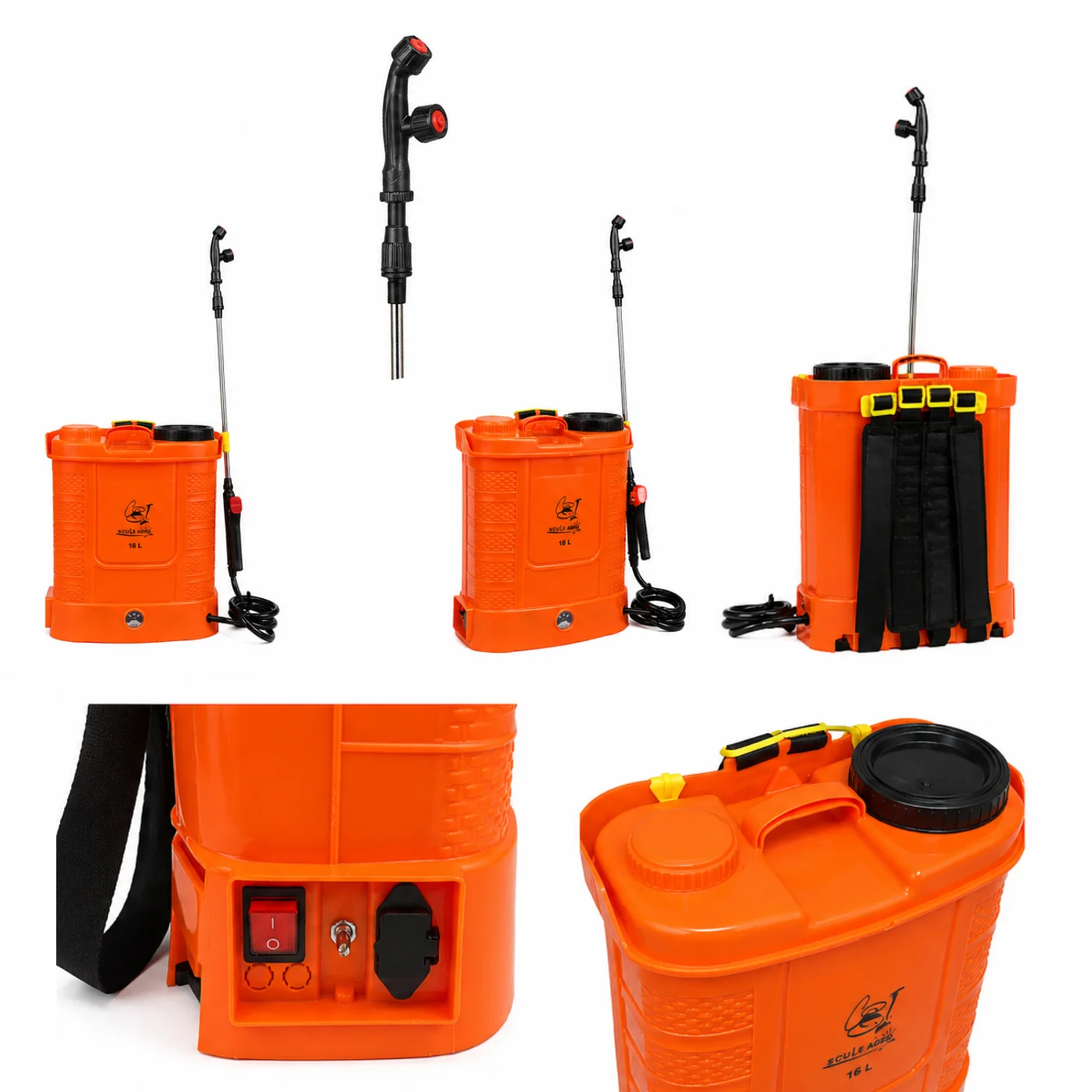 Pachet pompa de stropit electrica, 12 L, acumulator, regulator presiune, include atomizor electric 900 W, tija extensibila din inox, 3 m - COBI SMART® 62d3681fa078b17a97397ca15d22c789