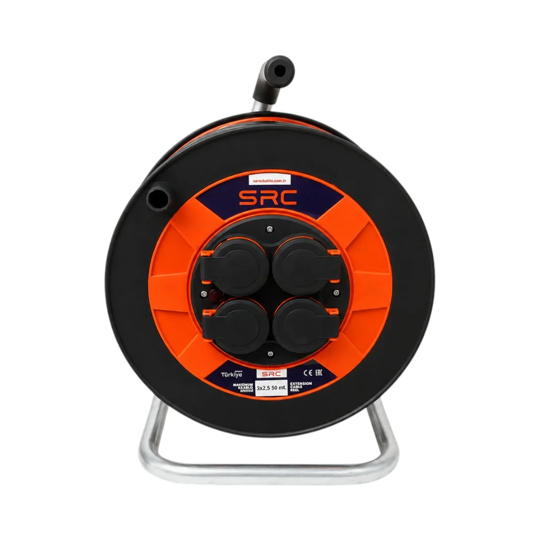 Prelungitor rola cu tambur 3x2.5 mm², 50 m, 4 prize, maner transport ergonomic - COBI SMART® 064303f92731d967972c891991d43fb0