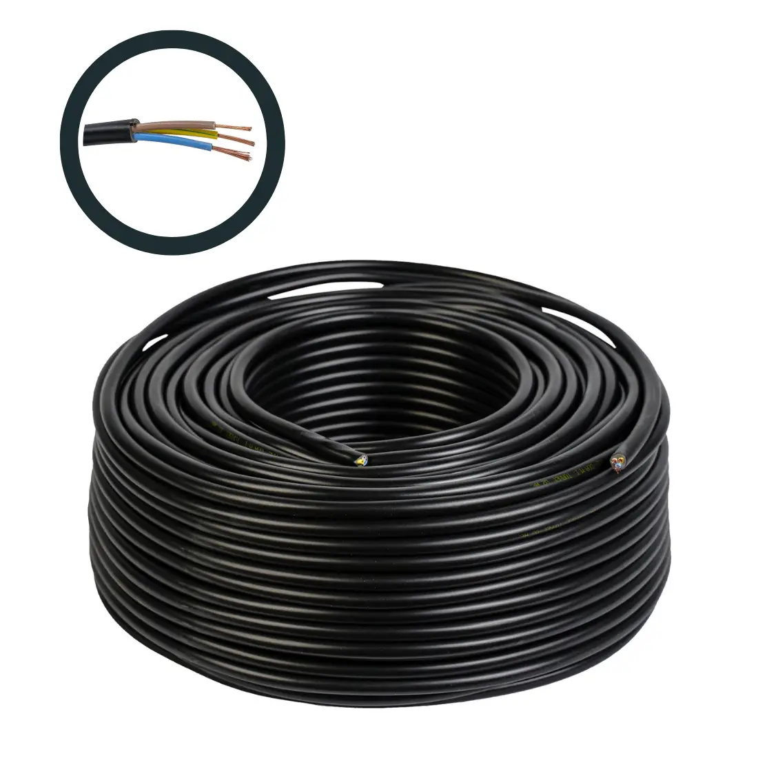 Cablu electric Premium 3x6 mm², 100 m, negru, MYYM / H05VV-F - COBI SMART® 7da8d5978722cea31929f2677563eccc