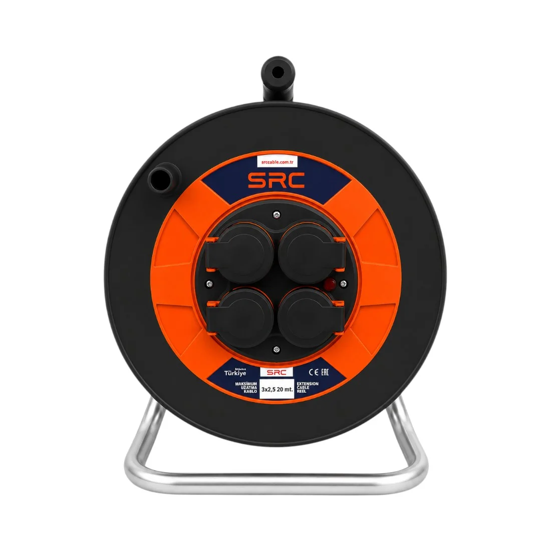Prelungitor rola cu tambur 3x2.5 mm², 20 m, 4 prize, maner transport ergonomic - COBI SMART® 7f91b63d4a1e1833d8883d809ec1c4be