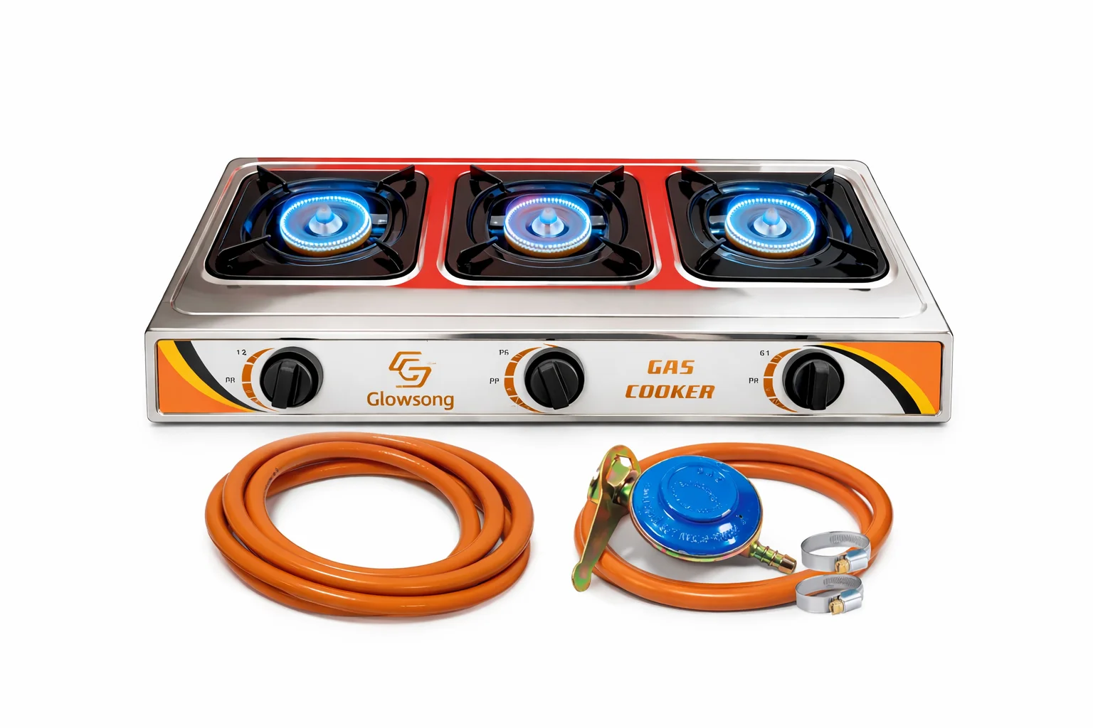 Aragaz inox 3 ochiuri, 2 coliere, furtun gaz, regulator GPL - COBI SMART® 427541ea959d520b1e3cc7cec1ad74d4