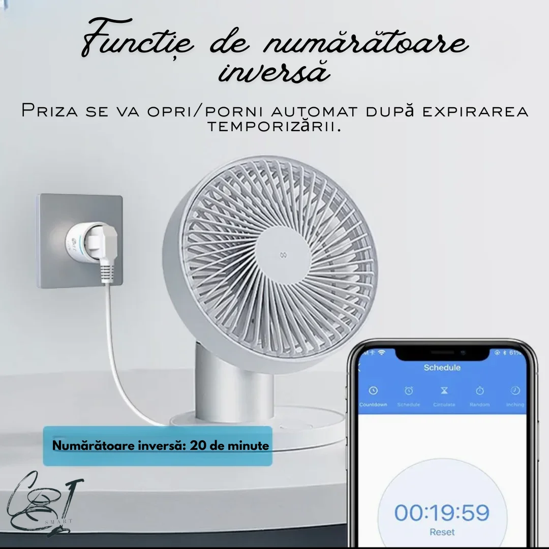 Pachet cablu prelungitor 10 m, cu stecher si priza cu impamantare si protectie, include priza inteligenta SMARTPLUG EA8 WiFi, 2500W - COBI SMART® 74f0126ebe0d8668c0f6d4d589c468a6