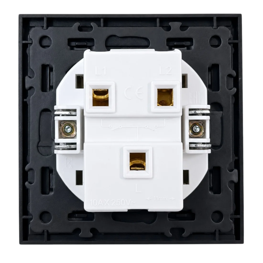 Intrerupator electric dublu, 10A, 250V, negru, montaj incastrat - COBI SMART® abadf7e5e9e3395fa0bbbcf7f3ccfb93