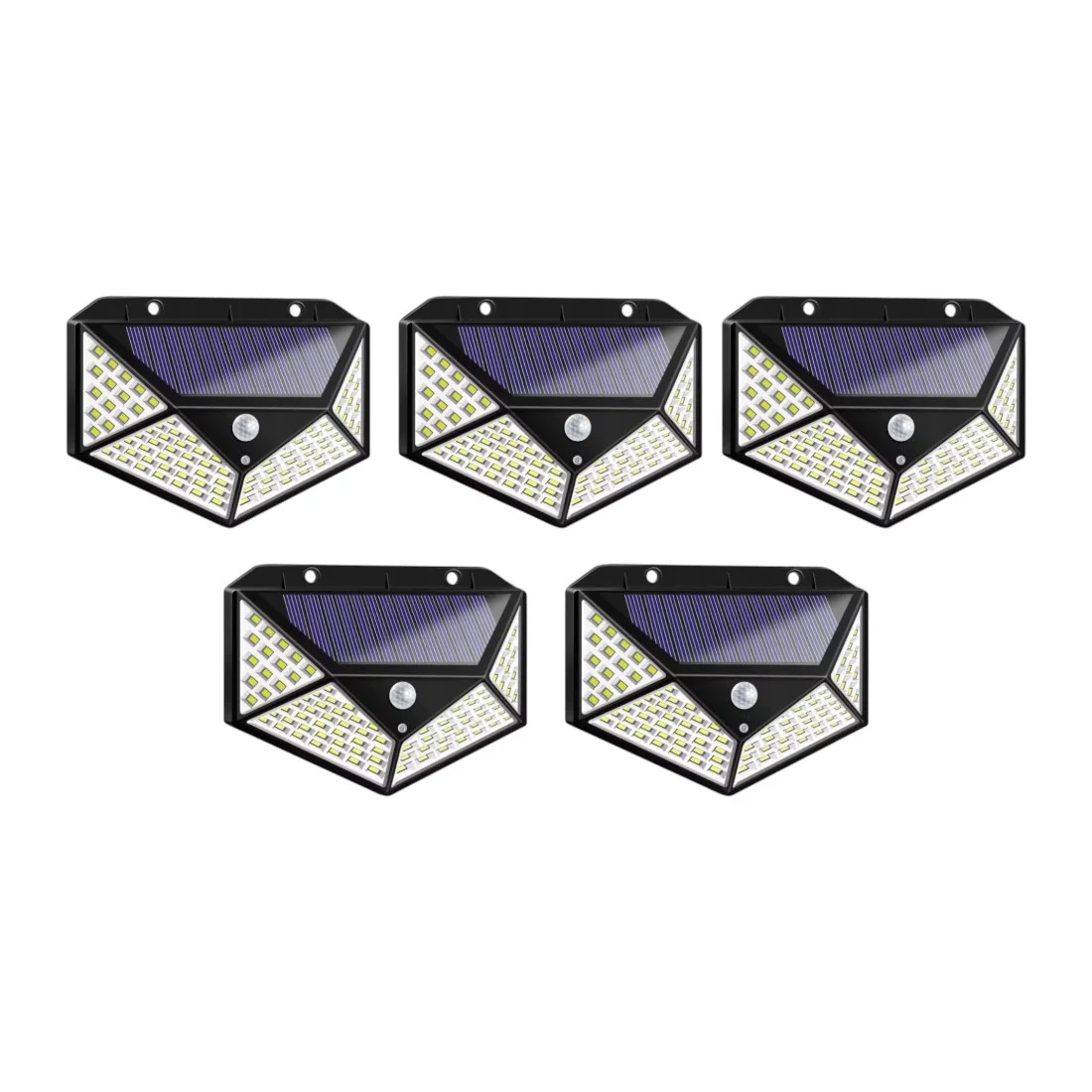 Set 5 bucati lampa solara LED cu senzor QMX-100, 50 W, 100 LED, 600 lm, 5.5V, 1W, baterie 1200mAh, unghi 120° - COBI SMART® 0b475001507e61e7969b0cfbc71107e8