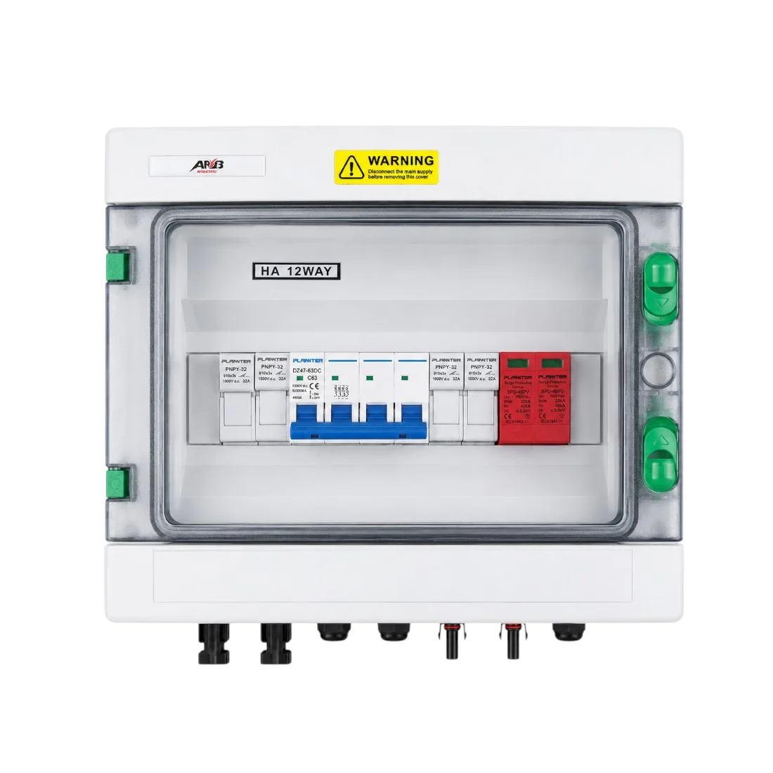 Tablou de combinare fotovoltaic, 2 intrari, 1 iesire, DC 1000V, carcasa HA-12, fara dioda anti-retur - COBI SMART® d21b4a9433786c9a87878832e21691a7