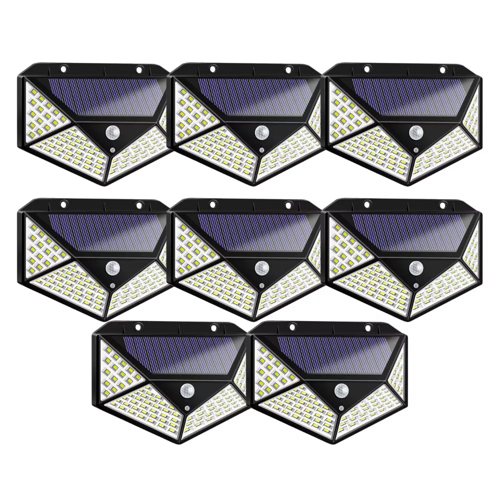 Set 8 buc lampa solara LED cu senzor QMX-100, 50 W, 100 LED, 600 lm, 5.5V, 1W, baterie 1200mAh, unghi 120° - COBI SMART® f177d1b32c440b04510ccad0e6070431