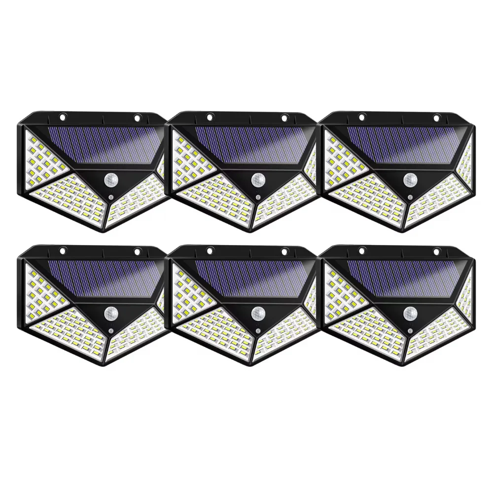Set 6 bucati lampa solara LED cu senzor QMX-100, 50 W, 100 LED, 600 lm, 5.5V, 1W, baterie 1200mAh, unghi 120° - COBI SMART® 0071743d886bd7fc85f1e93785b7cc65