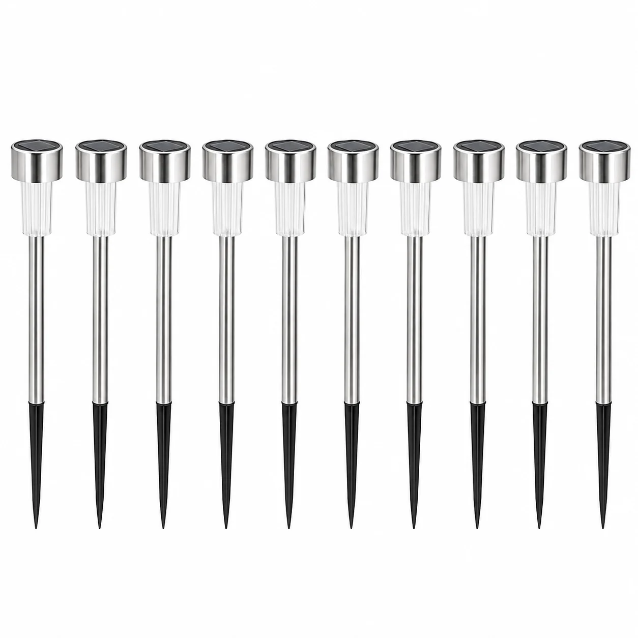 Set 10 bucati lampa solara LED de sol pentru exterior, 29 x 4.5 cm, 1.2V, acumulator 40mAh, pentru gradina si alei - COBI SMART® 7a6ab8a7dd64b95c4ae4a7c3d975f4df