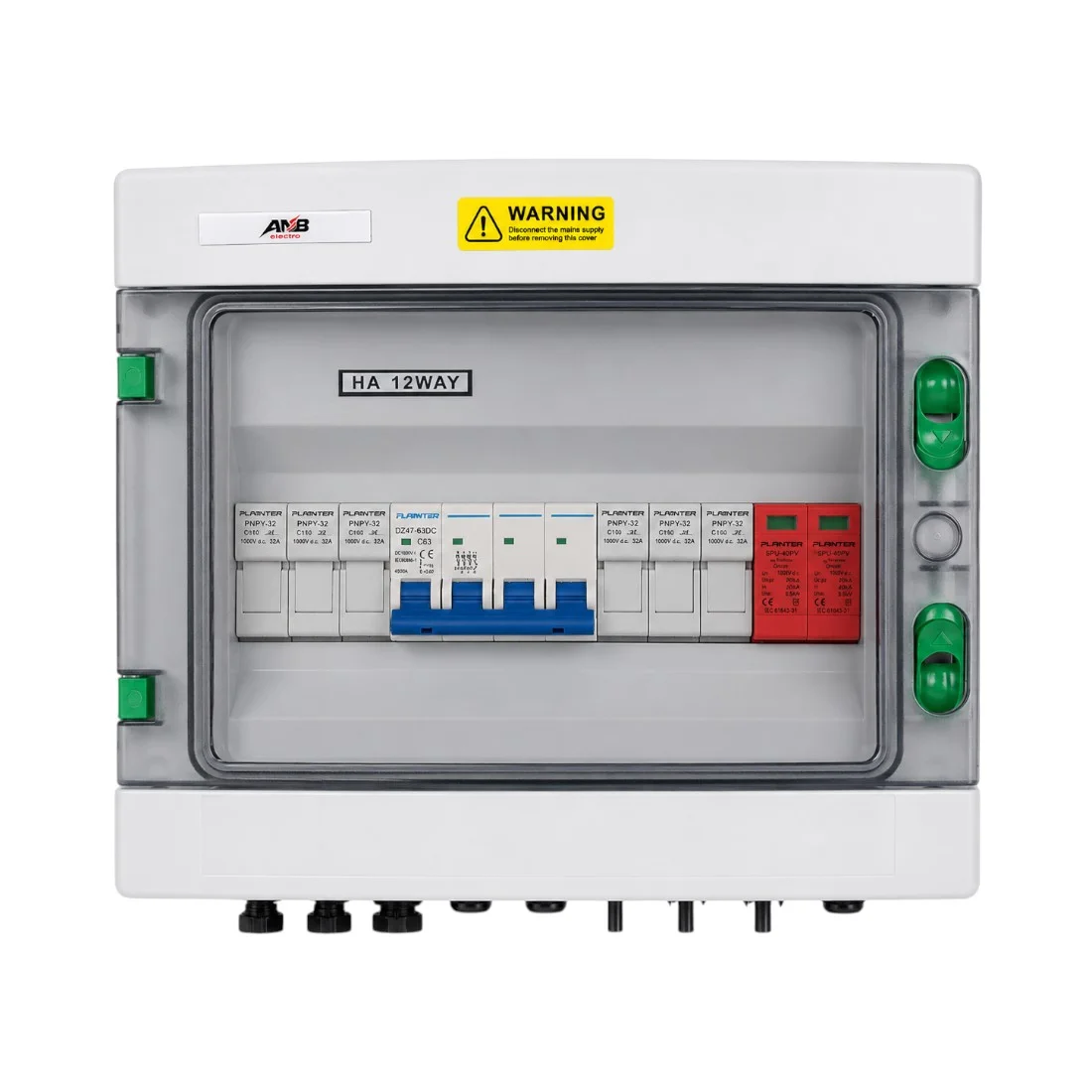 Tablou de combinare fotovoltaic, 3 intrari, 1 iesire, DC 1000V, carcasa HA-12, fara dioda anti-retur - COBI SMART® 56e4536e6a63a31ec7923bde57a0033c