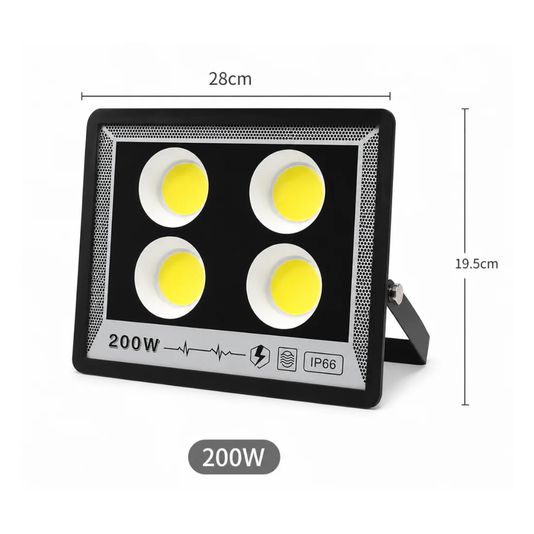 Proiector de exterior, 200 W, 28 x 19.5 cm, LED COB, 6000-6500K, IP66, aluminiu, suport reglabil - COBI SMART® 8b3b631f707b19b24865655acde51e33